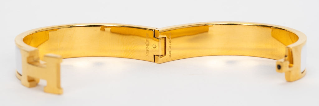 Hermes New White Clic Clac H Bracelet