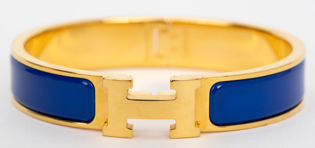 Hermes New Blue Thin Clic H Bracelet
