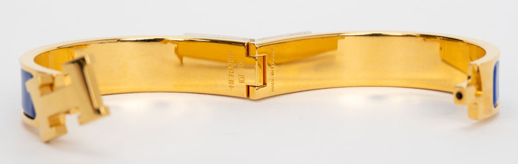 Hermes New Blue Thin Clic H Bracelet