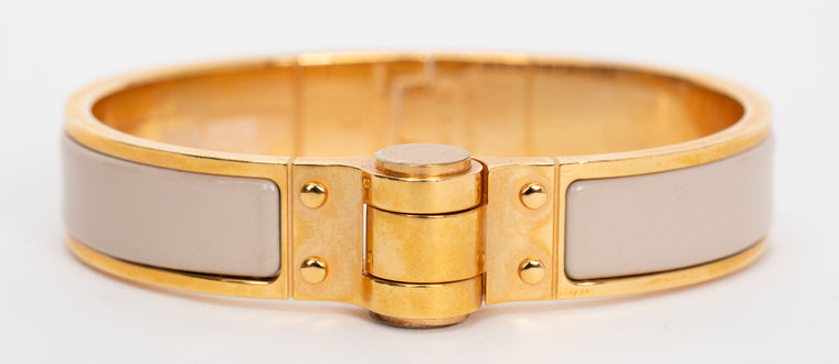 Hermes Beige Rosè Gold Hinged Bracelet