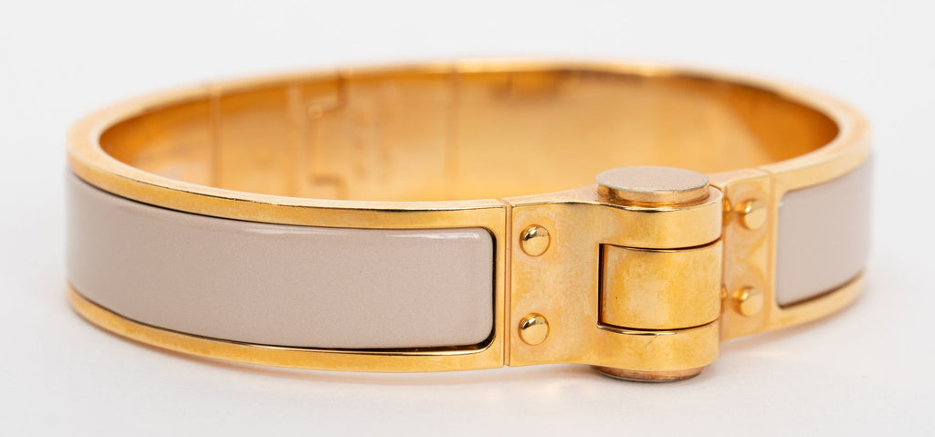 Hermes Beige Rosè Gold Hinged Bracelet
