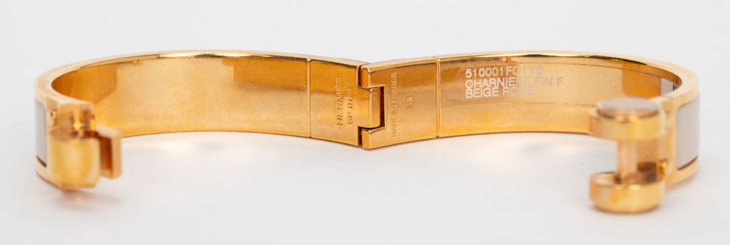 Hermes Beige Rosè Gold Hinged Bracelet