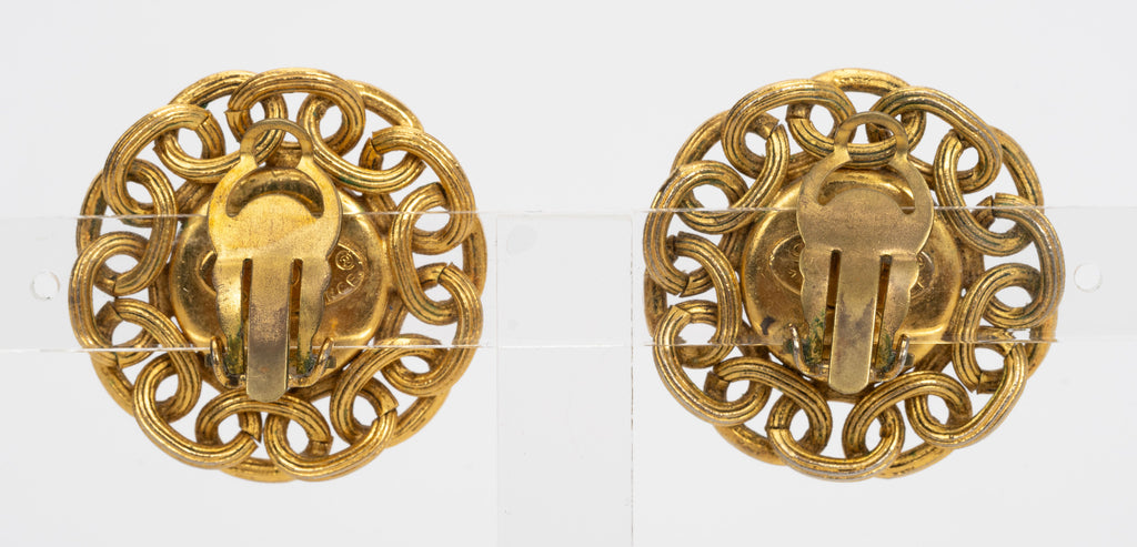 Chanel 80s Faux Pearl Clip Earrings