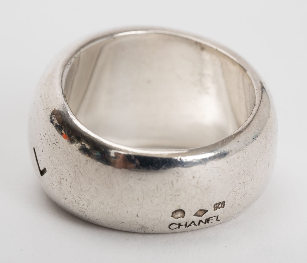 Chanel Logo Sterling Silver Ring