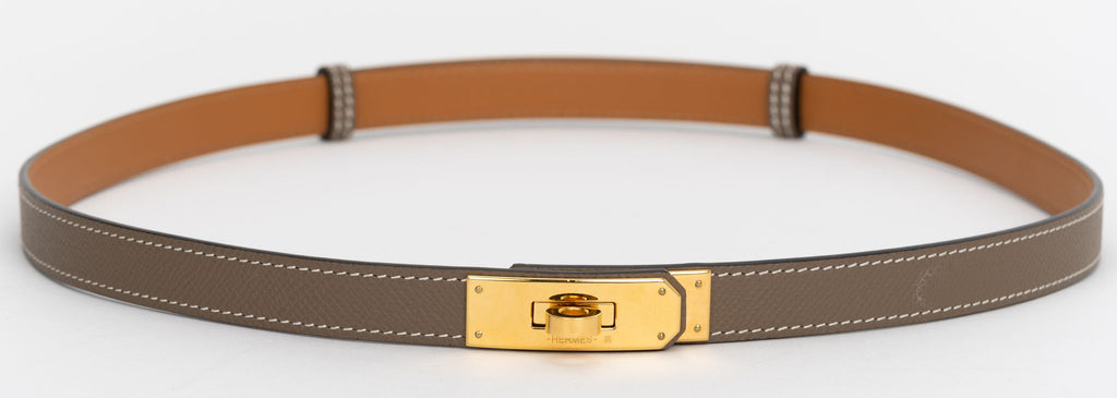 Hermes Etoupe Epsom Gold Kelly Belt