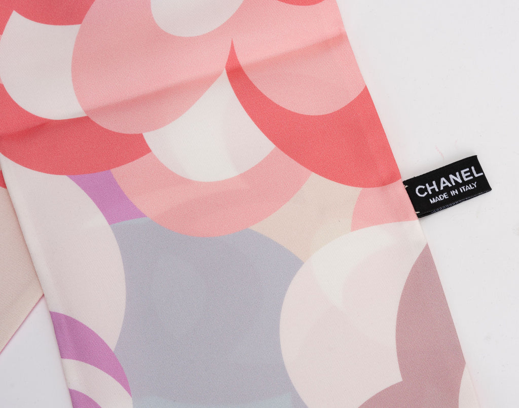 Chanel New Rosa Pink Flowers Maxi Twilly