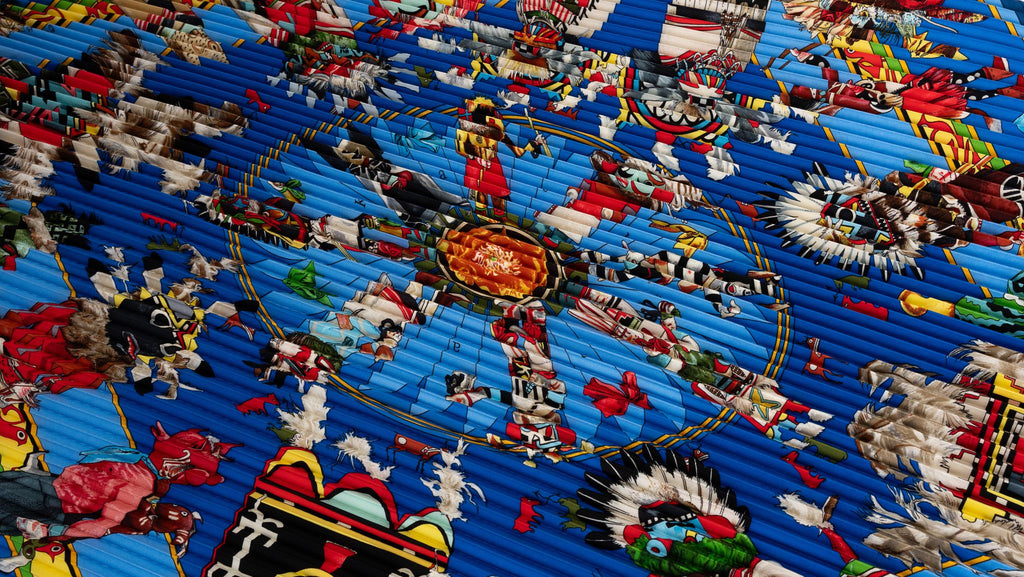Hermès Pleated Oliver Kachinas Scarf