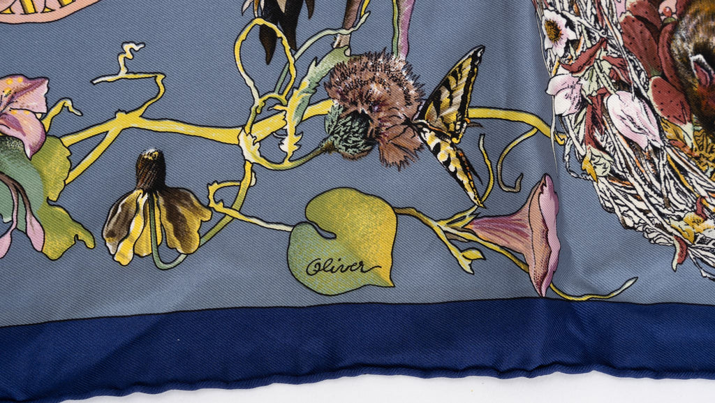 Hermès Blue Texas Wildlife Scarf Oliver