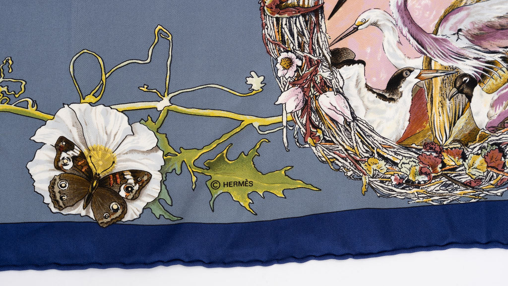 Hermès Blue Texas Wildlife Scarf Oliver