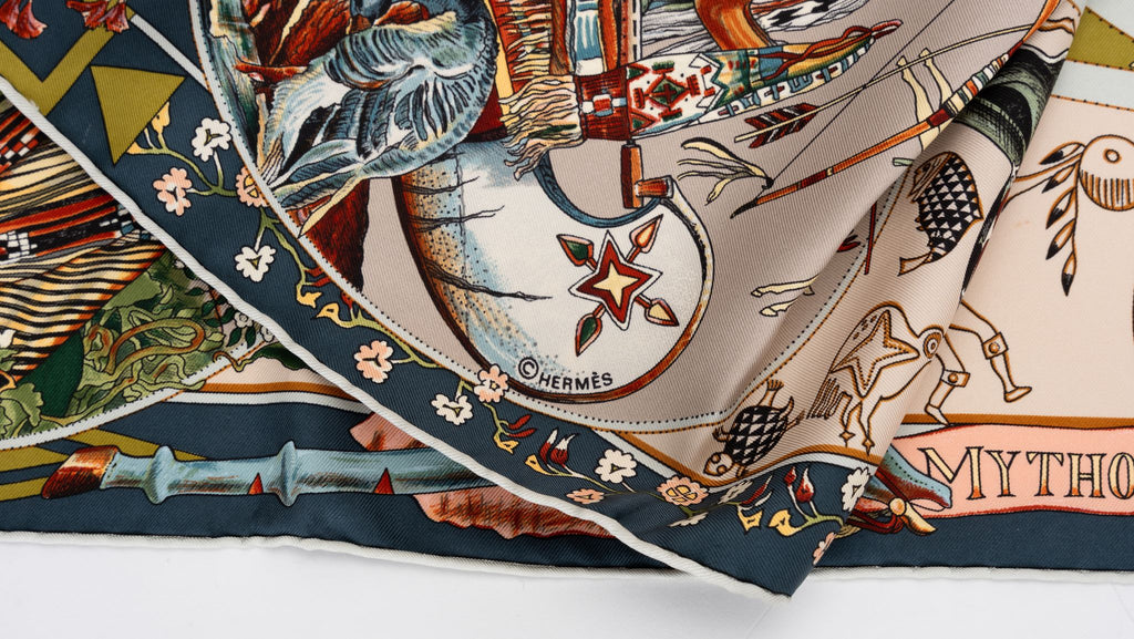Hermès Mythologie Des Hommes Silk Scarf