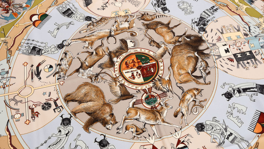 Hermès Mythologie Des Hommes Silk Scarf