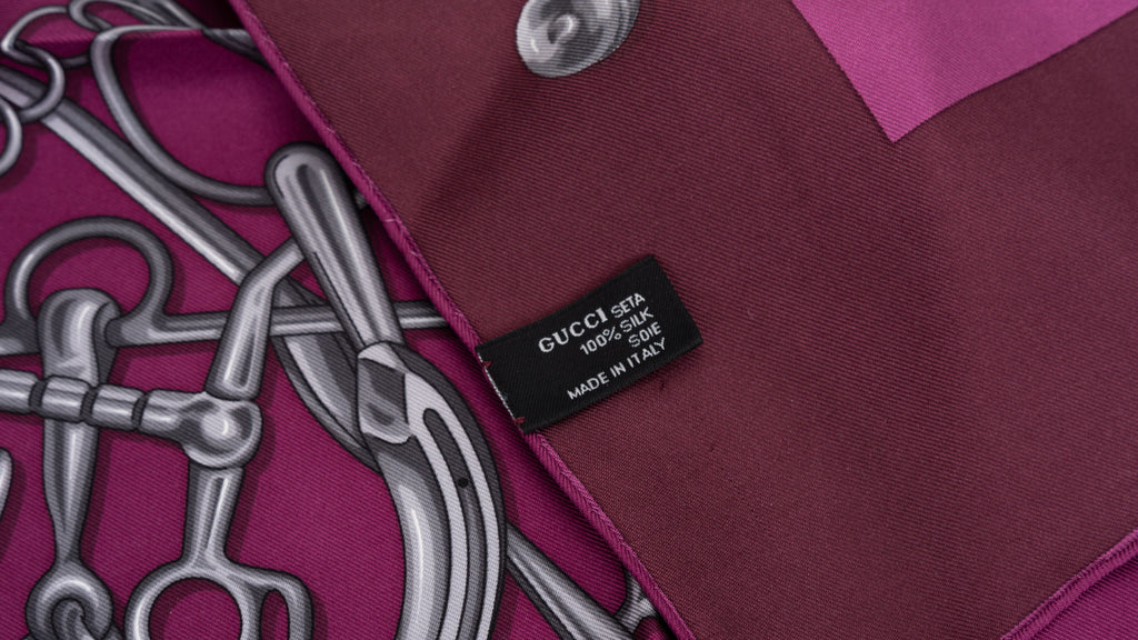 Gucci New Purple Horse Bits Silk Scarf