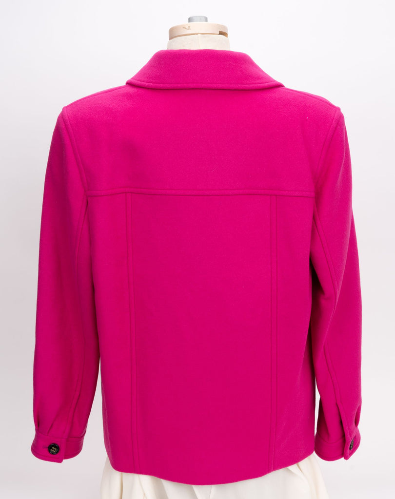 YSL New Fuchsia Wool Jacket Size FR 42