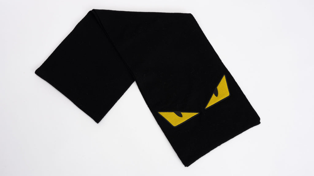 Fendi New Black Wool Monster Scarf