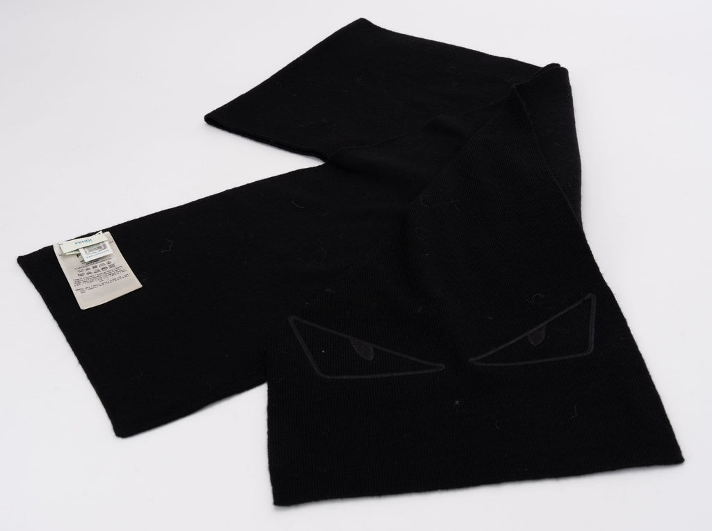 Fendi New Black Wool Monster Scarf
