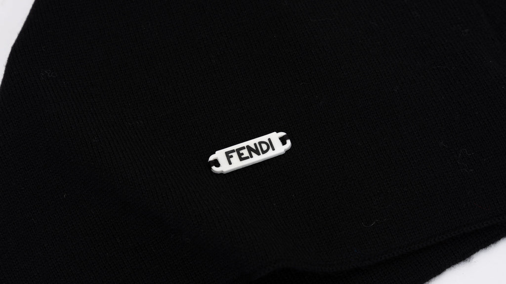 Fendi New Black Wool Monster Scarf