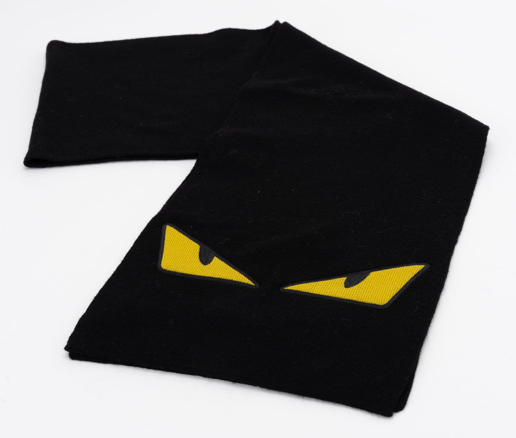 Fendi New Black Wool Monster Scarf