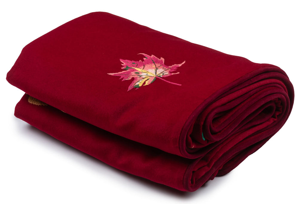 Hermès Burgundy Embroidered King Blanket