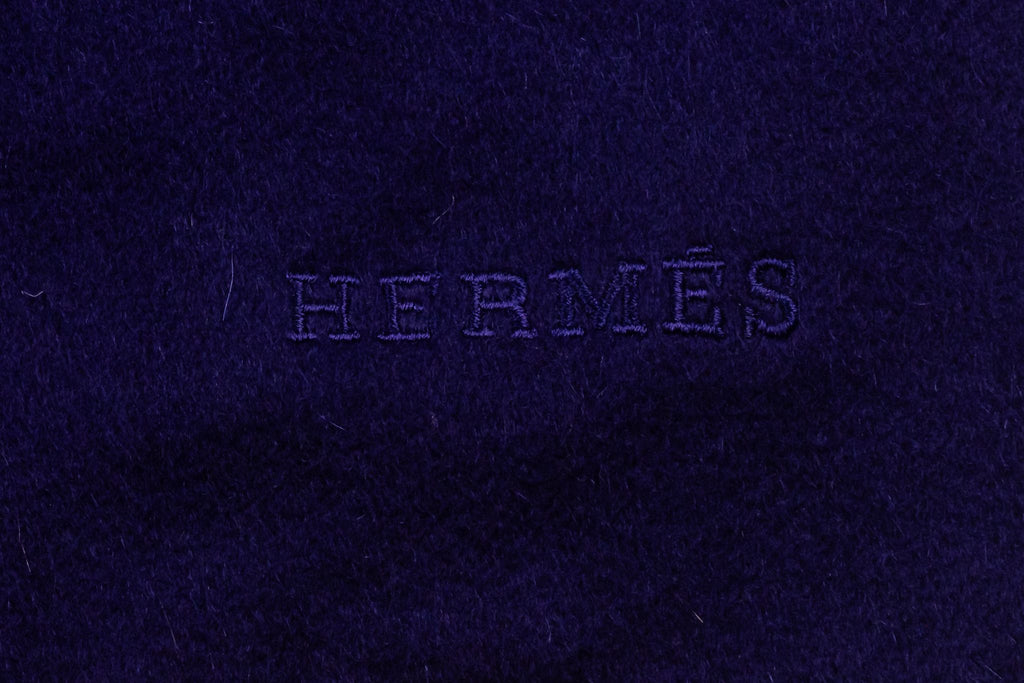 Hermès Purple Cashmere Fringe Blanket