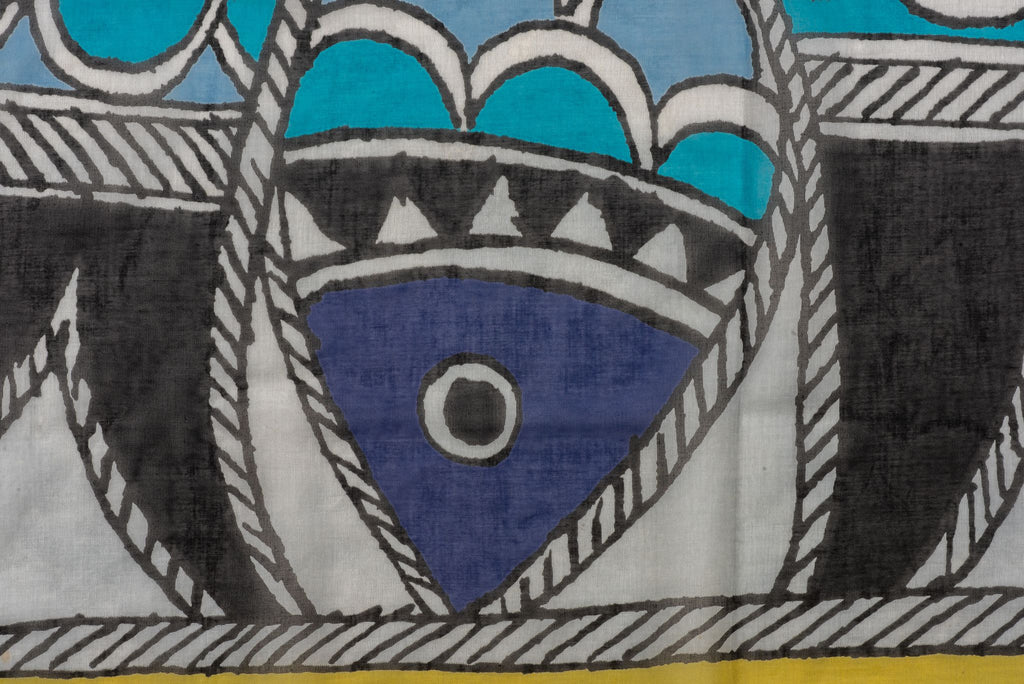 Hermès Yellow Blue Fish Cotton Sarong