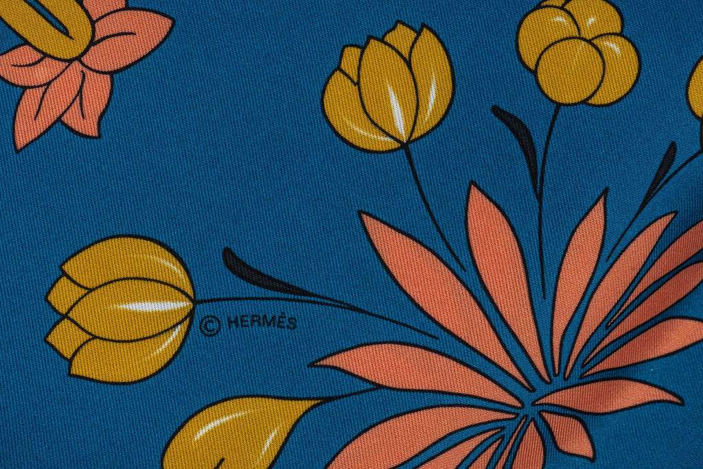 Hermes New Blue Guepards Silk Stole