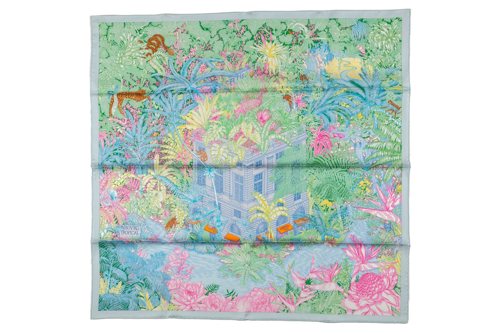 Hermes New Tropical Garden Pastel Scarf