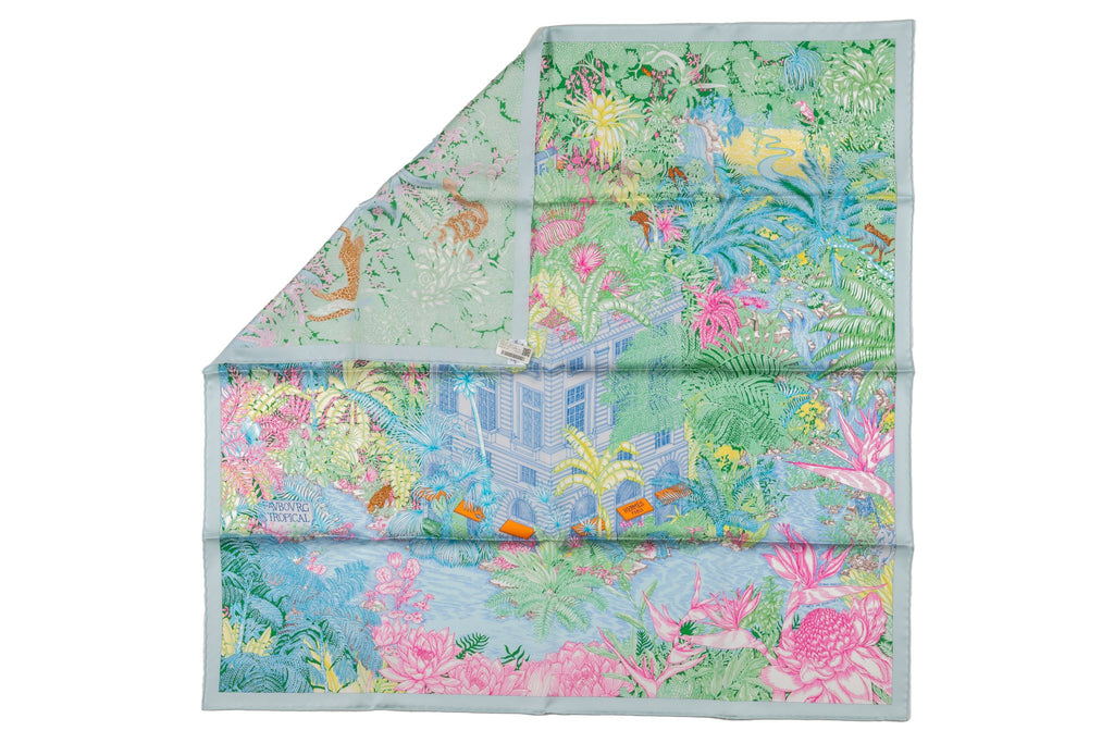 Hermes New Tropical Garden Pastel Scarf