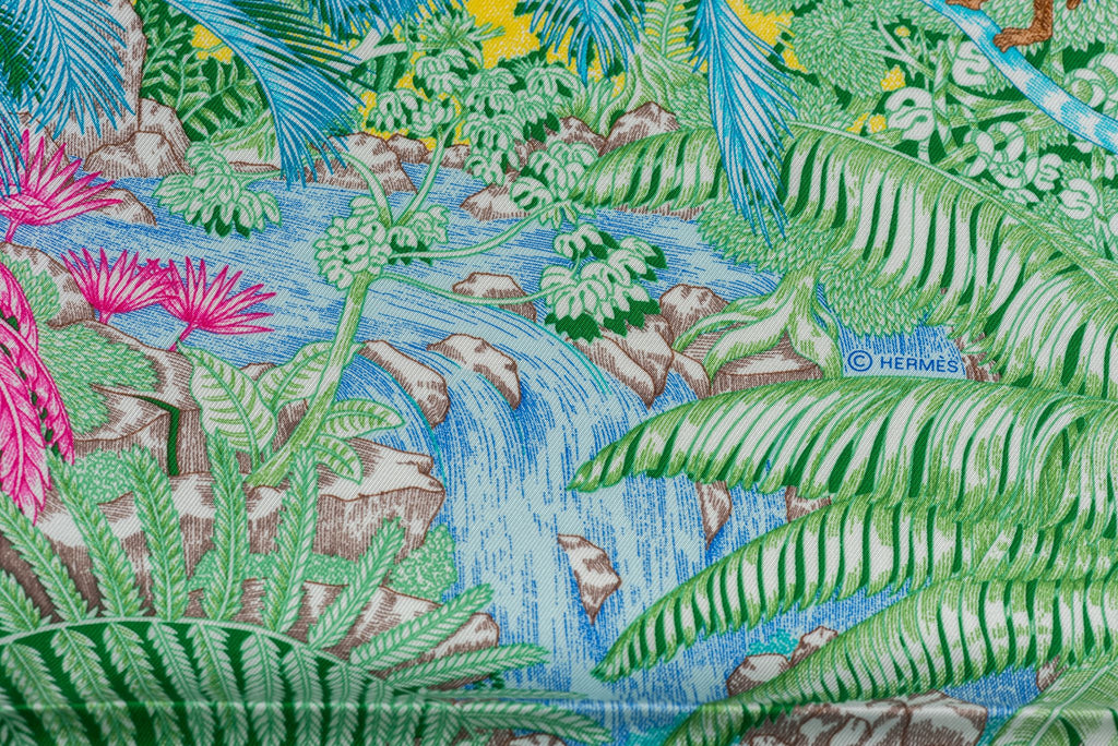 Hermes New Tropical Garden Pastel Scarf
