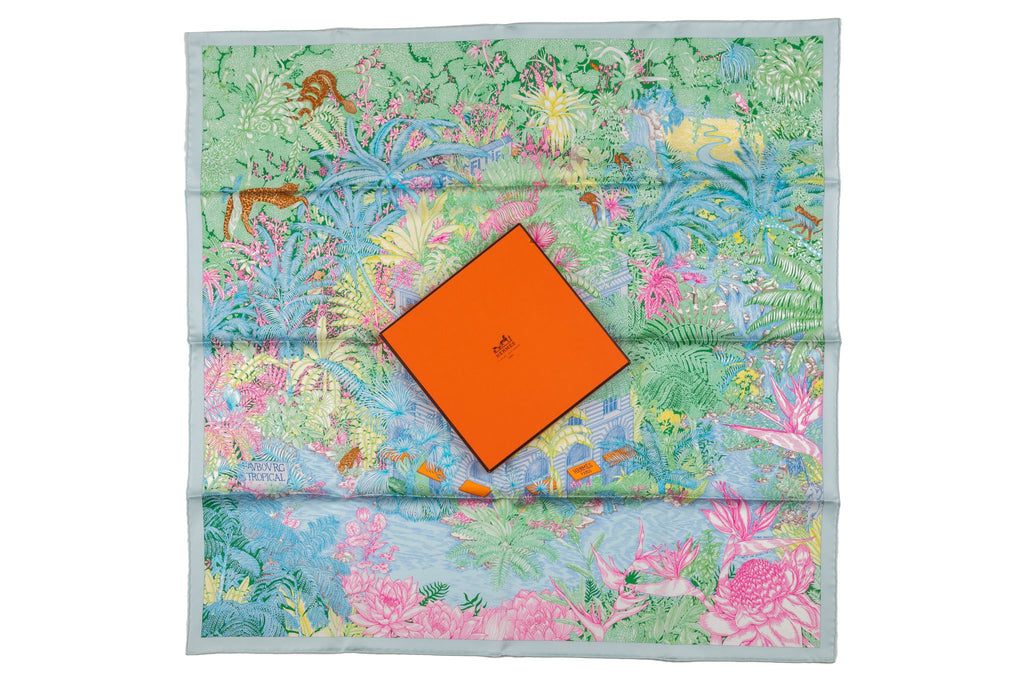 Hermes New Tropical Garden Pastel Scarf
