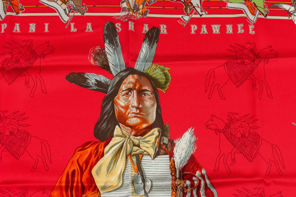 Hermes Red Pani La Shar Pawnee Scarf
