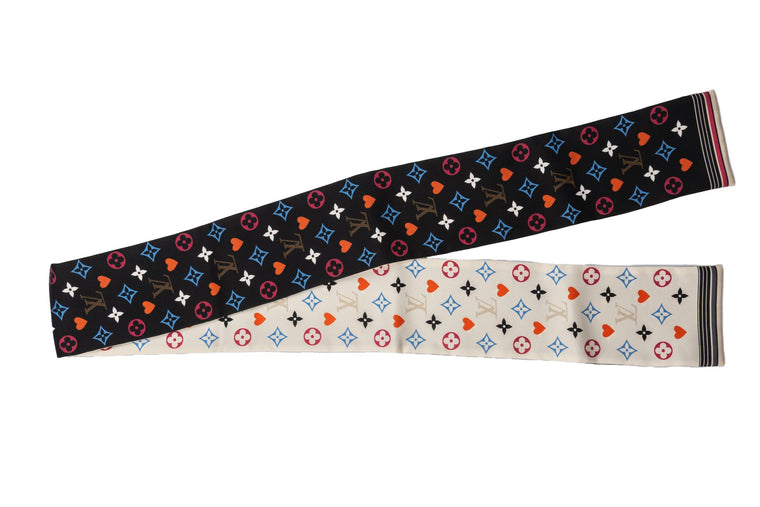 Louis Vuitton Black White Silk Bandeau