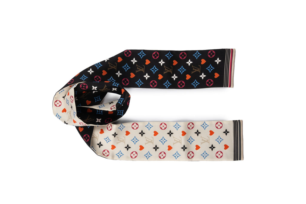 Louis Vuitton Black White Silk Bandeau