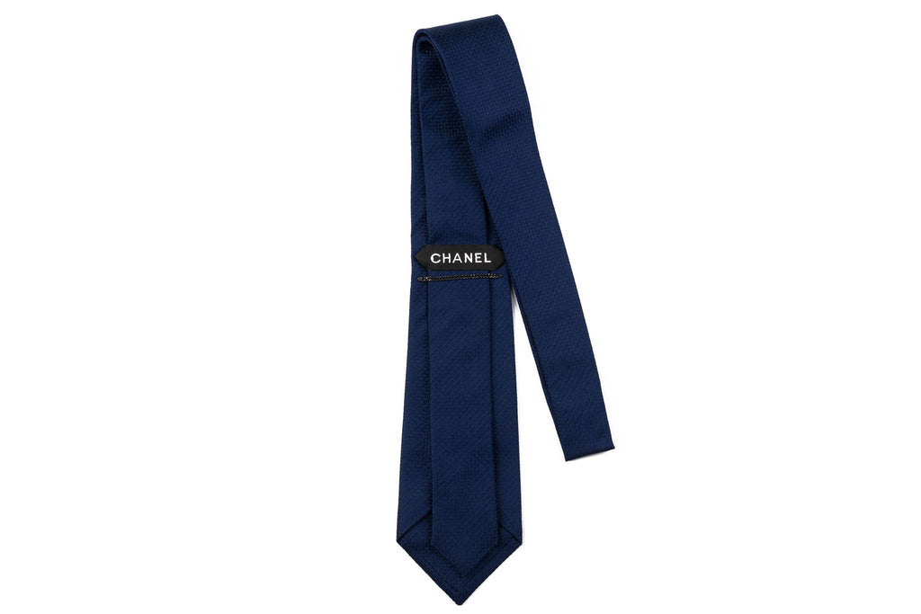 Chanel New Navy Blue Silk Tie
