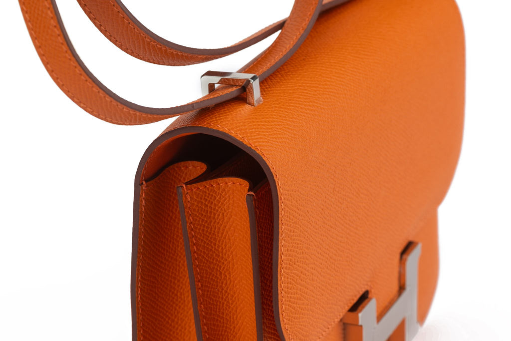 Hermes New Orange Mini Constance Handbag