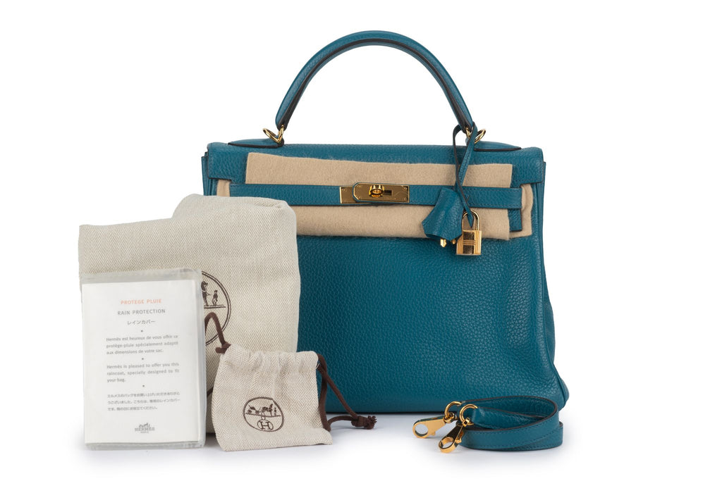 Hermès Kelly 32 Retournè Blue Izmir