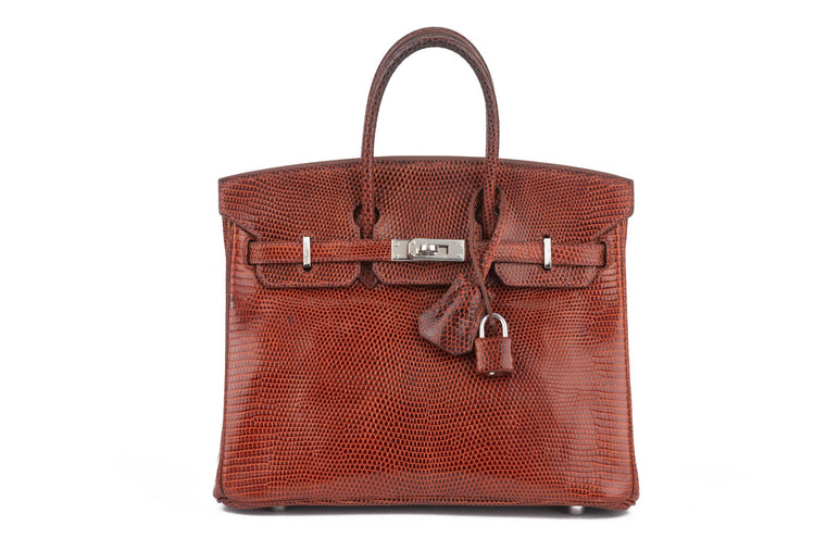 Hermès Birkin 25 Brique Lizard Palladium