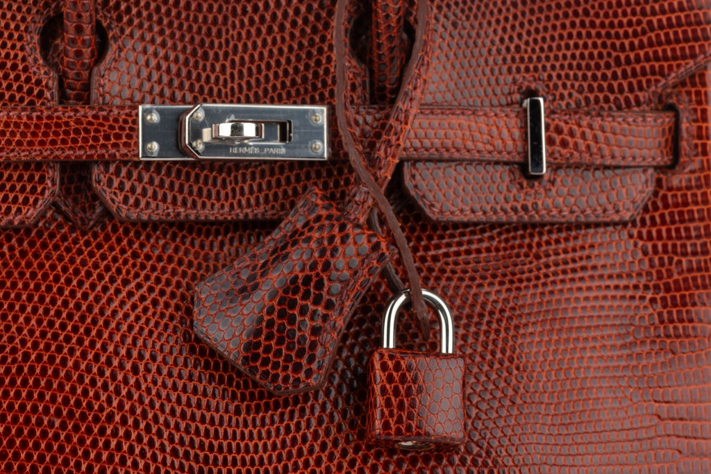 Hermès Birkin 25 Brique Lizard Palladium