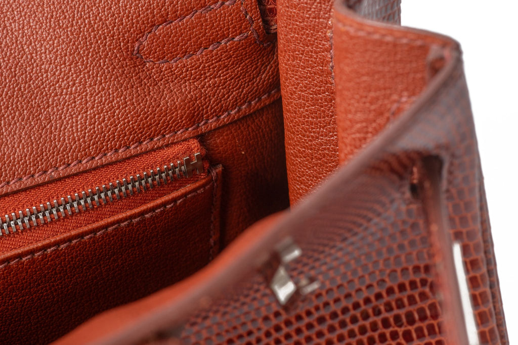 Hermès Birkin 25 Brique Lizard Palladium