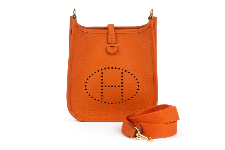 Hermès New Orange Mini Evelyne Gold