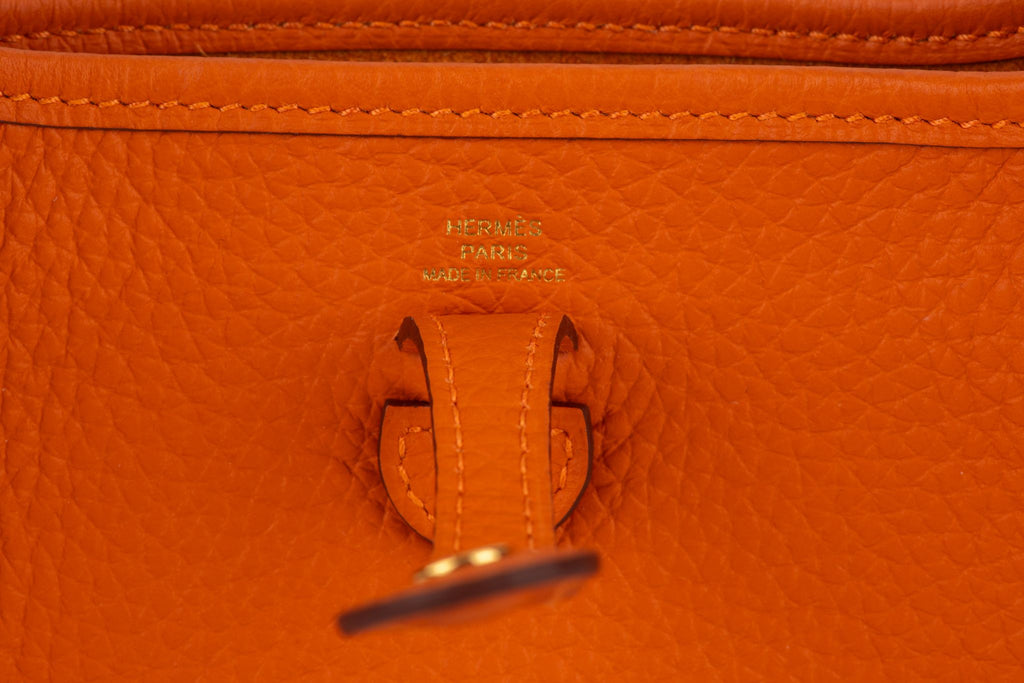 Hermès New Orange Mini Evelyne Gold