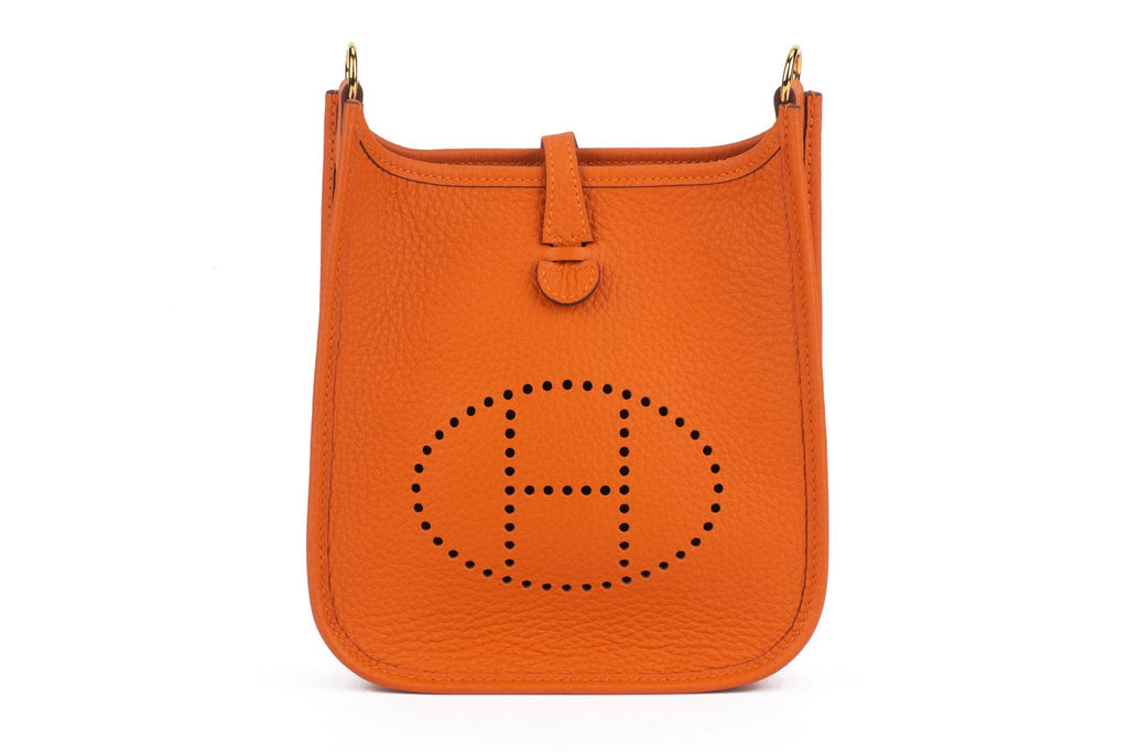 Hermès New Orange Mini Evelyne Gold
