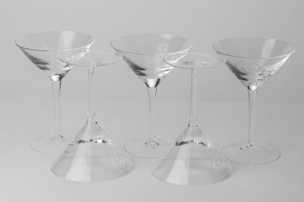 Gucci Set Of 5 Crystal Martini Glasses