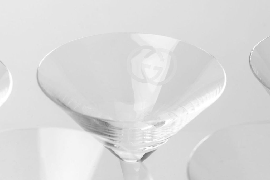Gucci Set Of 5 Crystal Martini Glasses