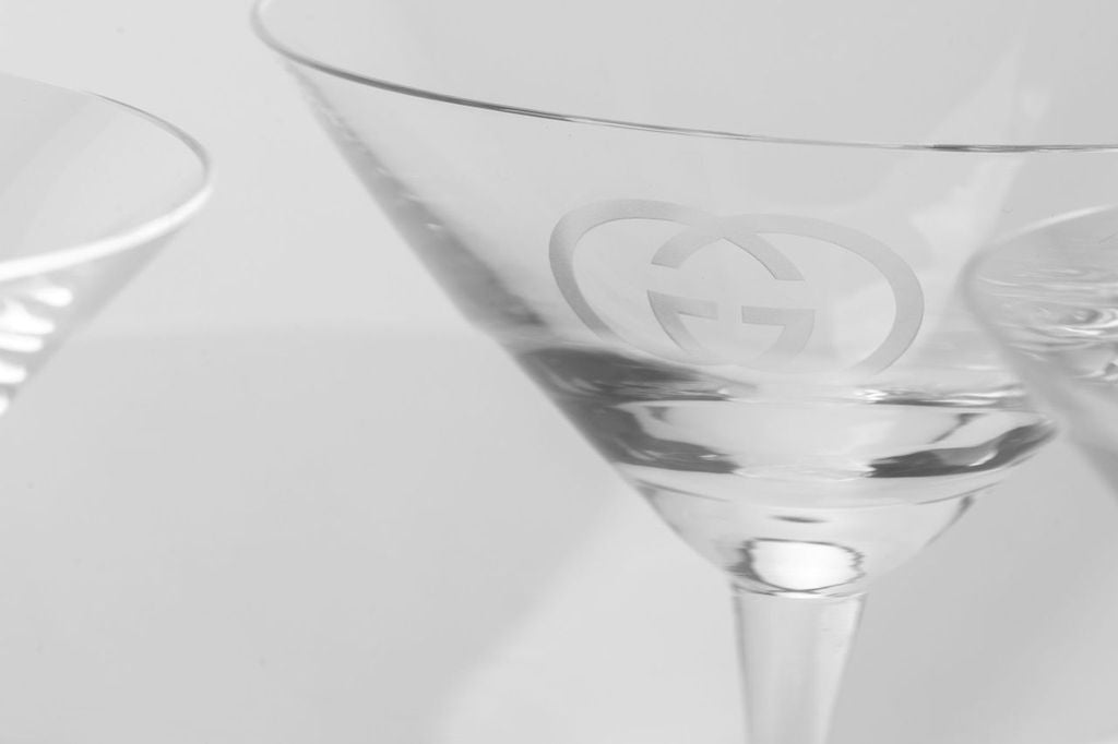 Gucci Set Of 5 Crystal Martini Glasses