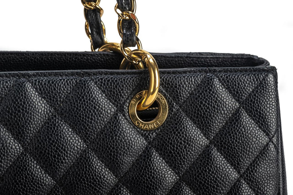 Chanel GMT Black Caviar Gold Shopper