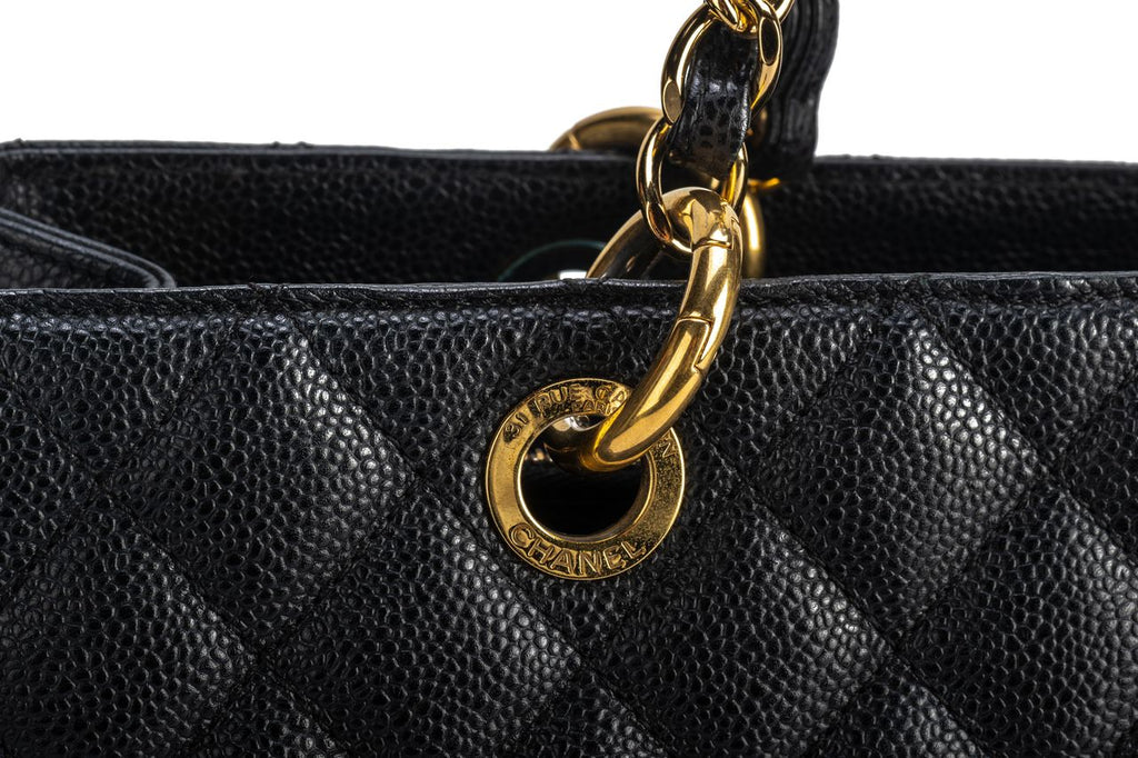 Chanel GMT Black Caviar Gold Shopper