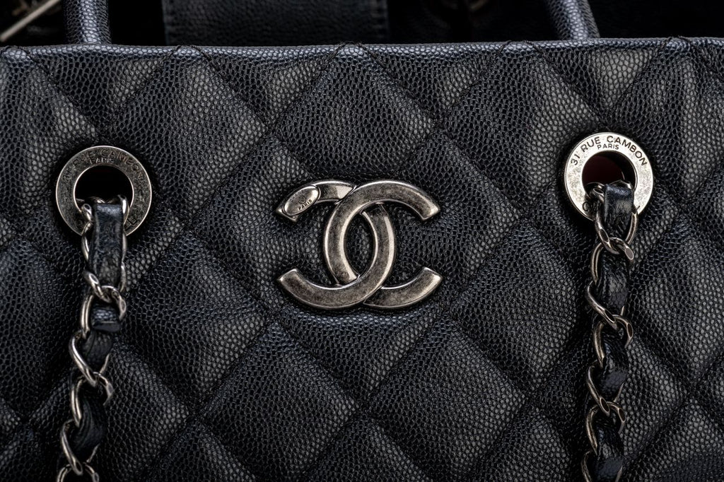 Chanel Large Black Caviar 2 Way Tote