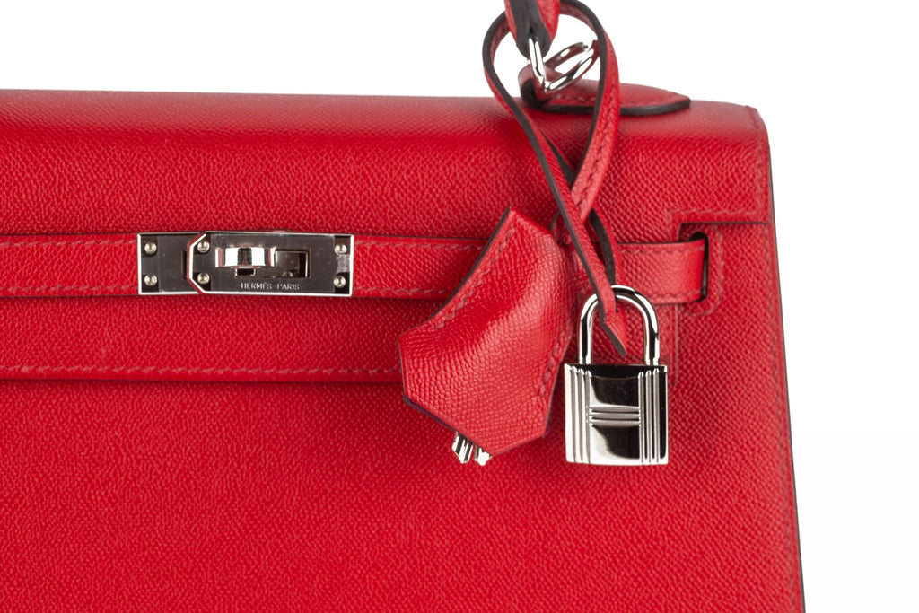 Hermès Kelly Sellier Verso Rouge Piment