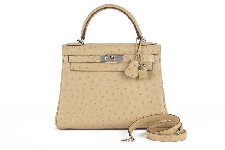 Hermès Kelly 28 Ostrich Parchemin
