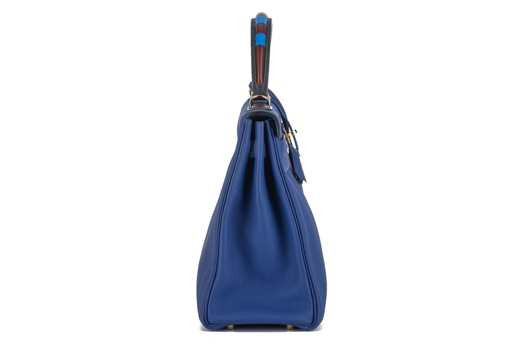 Hermès Kelly 32 Au Trot Electric Blue
